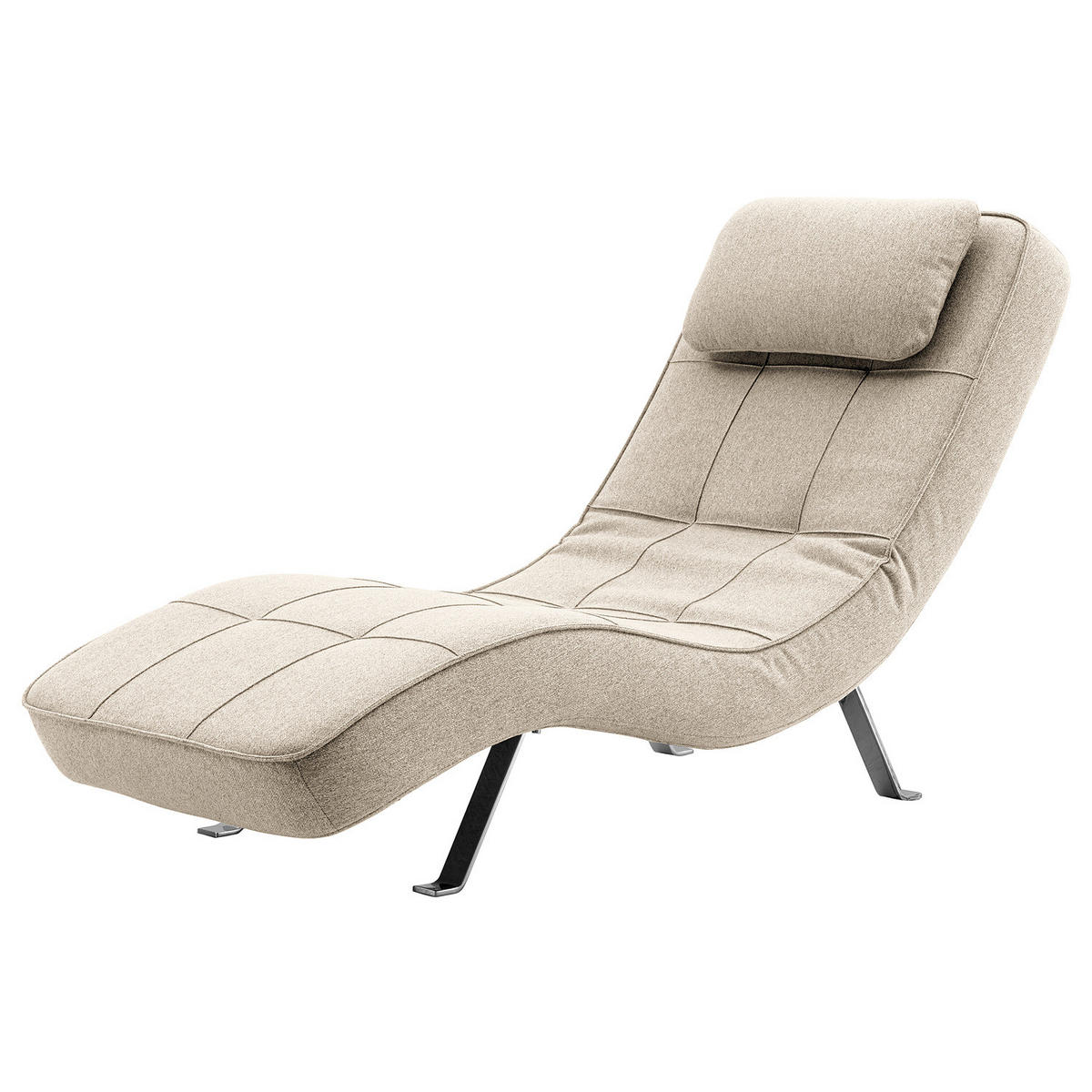 RELAXLIEGE - Chromfarben/Beige, Textil (70/80/170cm) - home24