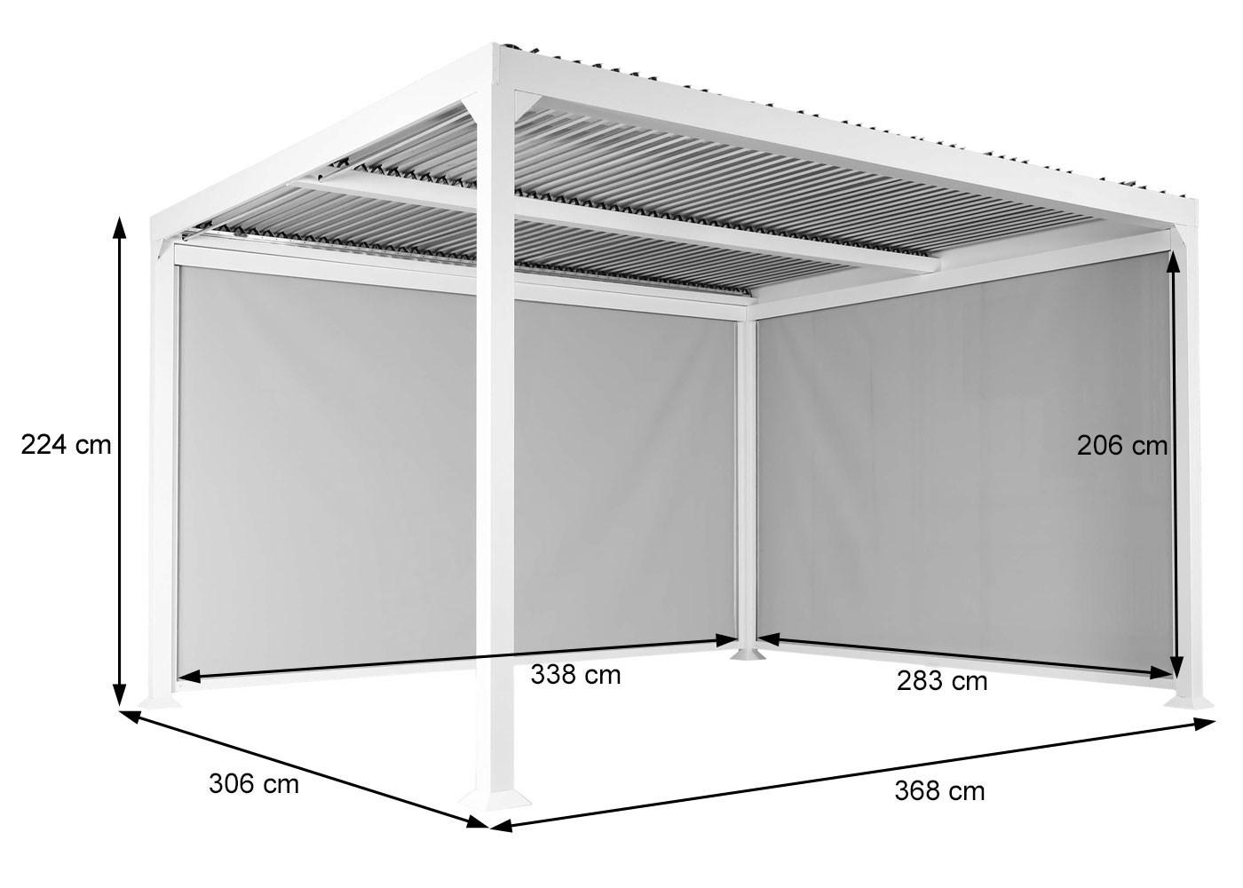 ALU PERGOLA MIT SEITENWAND Anthrazit - Anthrazit, Metall (306/224/368cm) - MCW