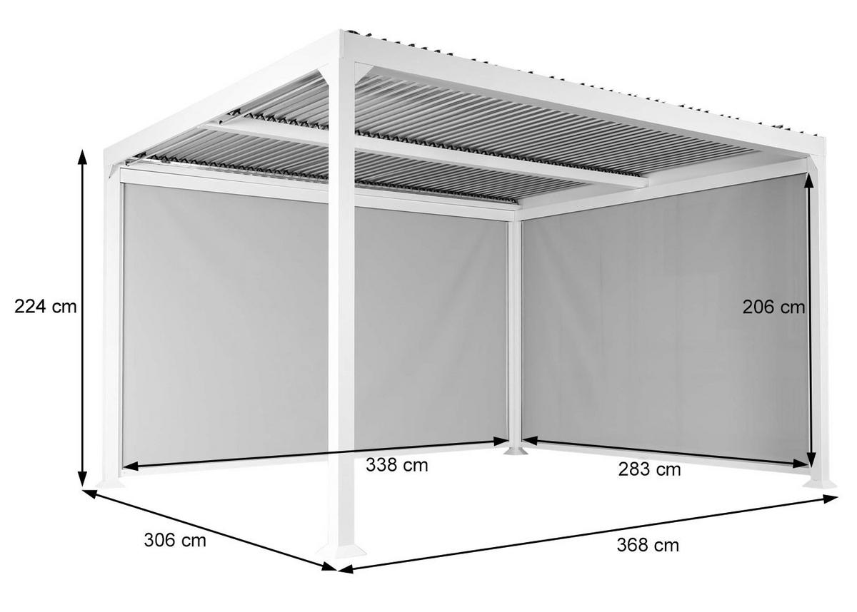 ALU PERGOLA MIT SEITENWAND Anthrazit - Anthrazit, Metall (306/224/368cm) - MCW