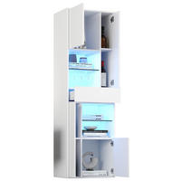 VITRINA 55/38/170 cm bijela od iverice s LED rasvjetom i visokim sjajem - bijela, drvni materijal (55/170/38cm) - OKWISH