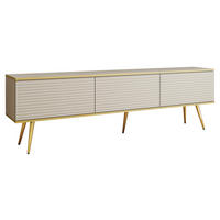 TV-LOWBOARD Oro II mit Füße - Goldfarben/Naturfarben, Holzwerkstoff/Metall (175/53/32cm) - MIRJAN24