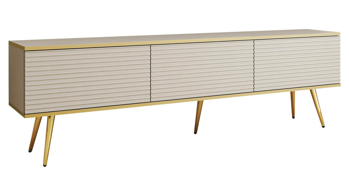 TV-LOWBOARD Oro II mit Füße - Goldfarben/Naturfarben, Holzwerkstoff/Metall (175/53/32cm) - MIRJAN24