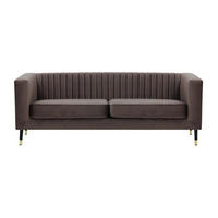 DREISITZER SOFA Slender-Velluto 17 - Braun, Holz/Textil (201/71/83cm) - SLF24