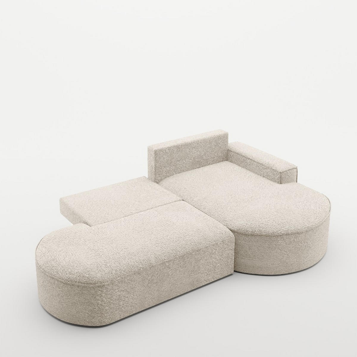 ECKSOFA Modena Pro - Komfort Und Stil stoff Arena Ecru Rechts - Ecru, Holz (278/179cm) - Kaiser Möbel