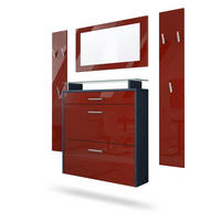 GARDEROBE Malea Fronten in Bordeaux Hochglanz - Bordeaux, Holzwerkstoff (180/180/23cm) - Vladon
