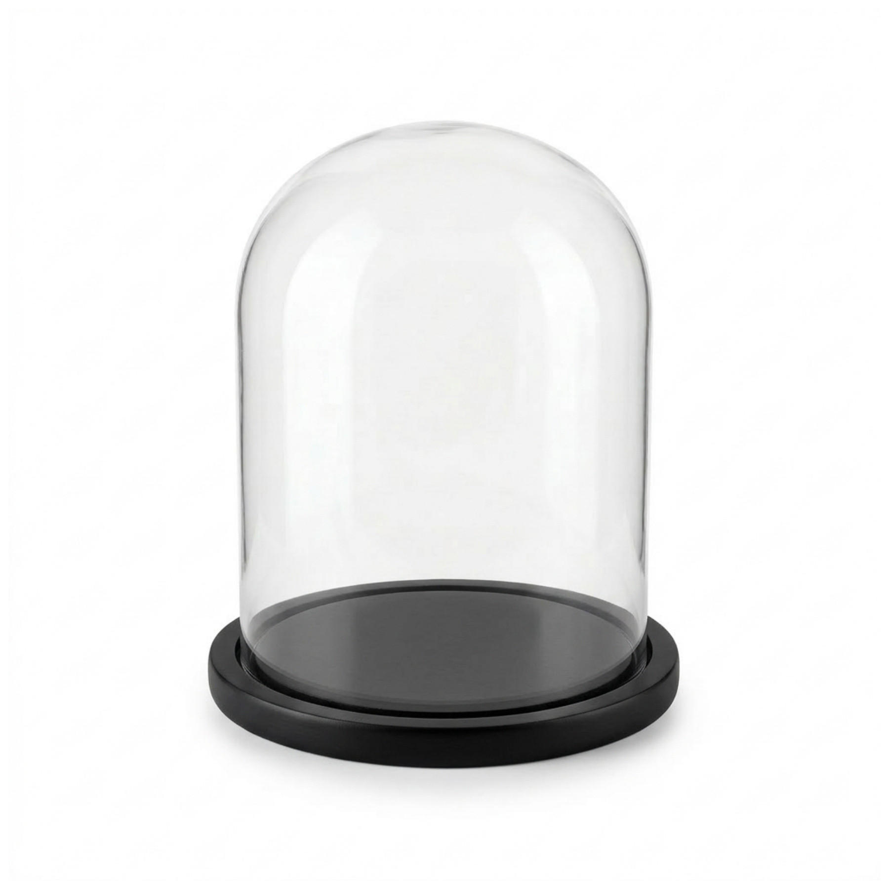 DEKOGLOCKE mit Glassturz Aura 23/23/30 cm - Schwarz, Glas (23/30/23cm) - SCENA LIVING