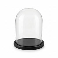 DEKOGLOCKE mit Glassturz Aura 23/23/30 cm - Schwarz, Glas (23/30/23cm) - SCENA LIVING