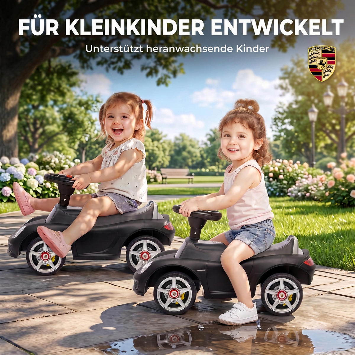 KINDER-RUTSCHAUTO PP Schwarz - Schwarz, Kunststoff (63/28.5/38cm) - AIYAPLAY