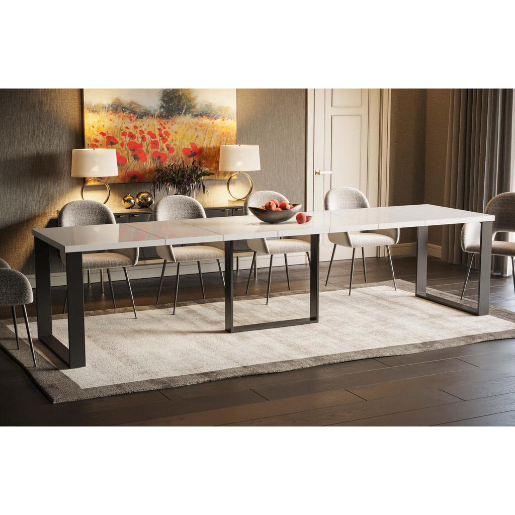 Thumbnail - Endo-Moebel Esstisch, Weiß Hochglanz, Holzwerkstoff, Rechteckig,Rechteckig, 85x76x130 cm, Esszimmer, Tische, Esstische