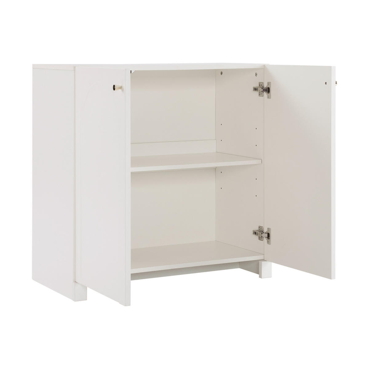 SIDEBOARD DE-37862 mit 2 Türen und Bogenmuster Creme-Weiß - Weiß, Holzwerkstoff (80/80/40cm) - ComfortXL