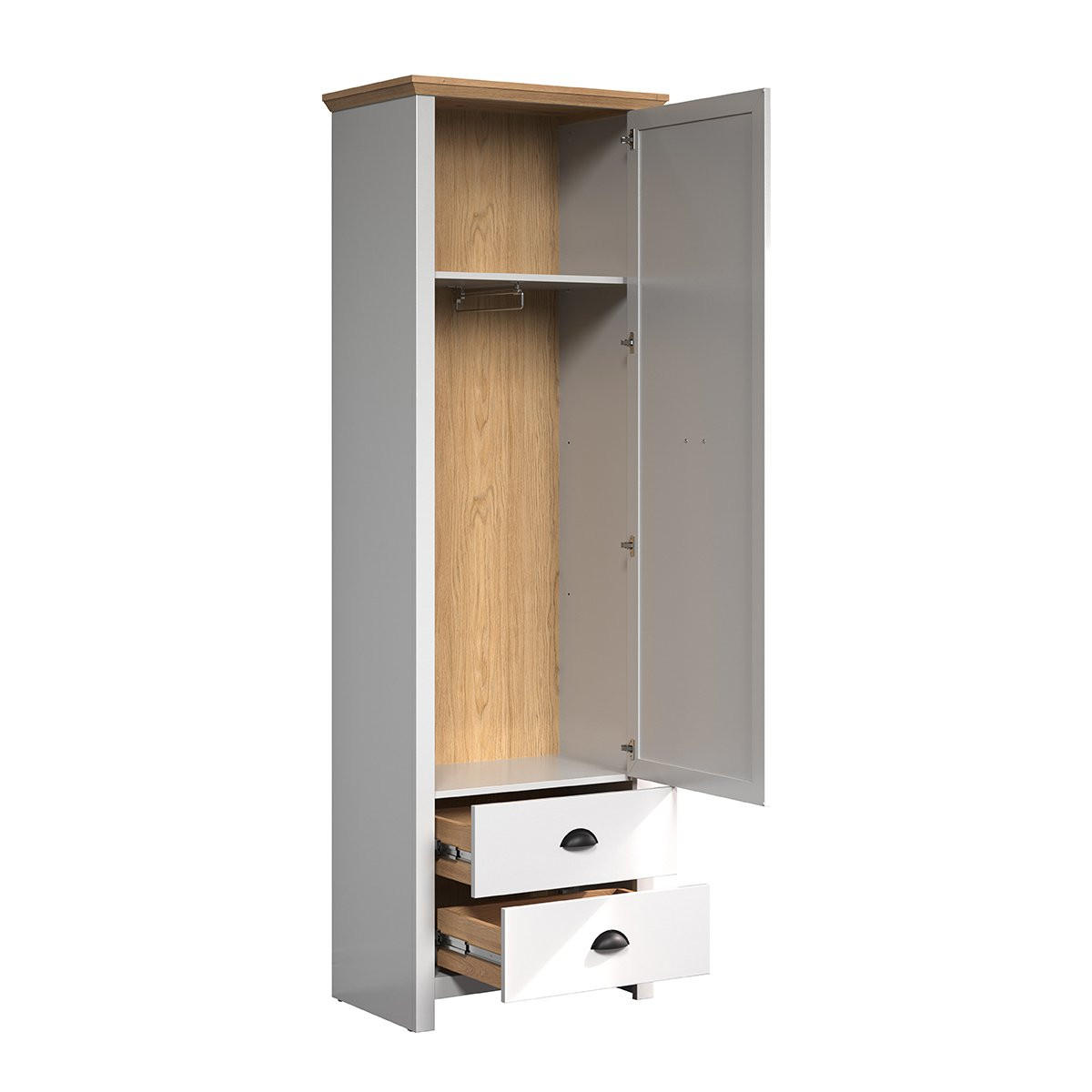 GARDEROBENSCHRANK Landside Grau - Grau, Holzwerkstoff (65/201/41cm) - ebuy24