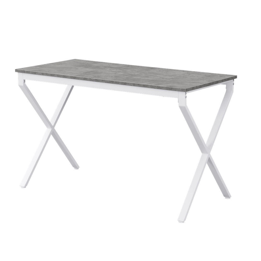 ESSTISCH SAMUEL, Beton, 120/60/76 cm - Weiß/Grau, Holzwerkstoff/Metall (60/120/76cm) - B&D Home