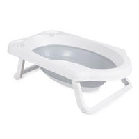 BABYBADEWANNE Maui grau 84 cm lang, Wasserablauf, Ablagefächer - Grau, Kunststoff (48/84cm) - Cangaroo