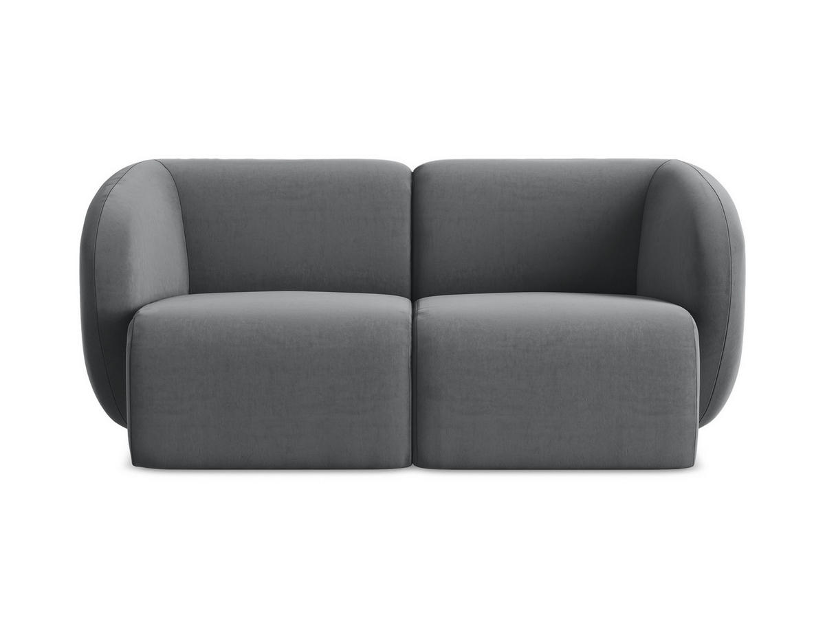 2-SITZER-SOFA Samt Stoff Grau - Edelstahlfarben/Schwarz, Holzwerkstoff/Kunststoff (174/75/94cm) - Makamii