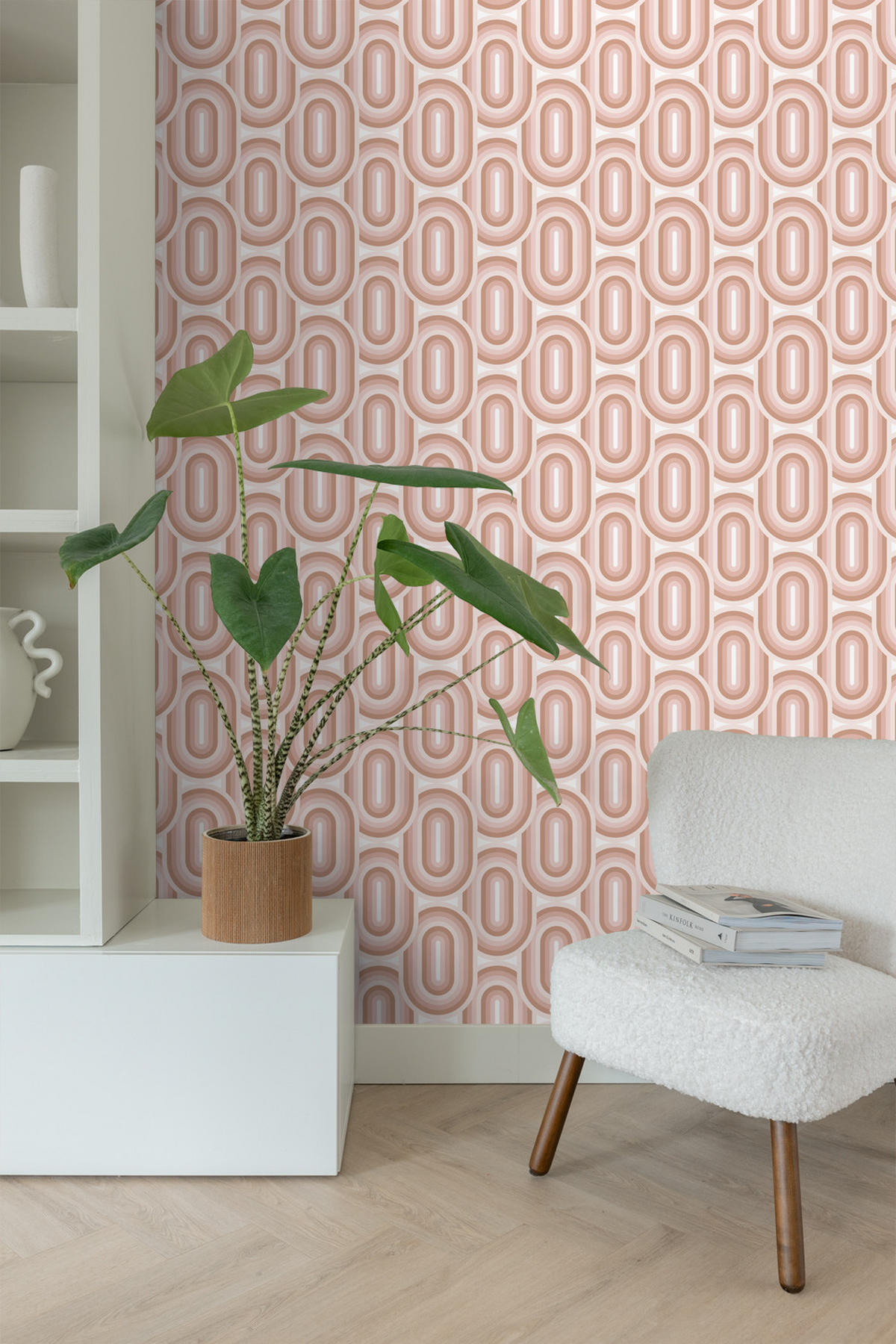 TAPETE Retro-Ornamente 53 cm x 10.05 m - Pink, Papier (53/1000cm) - ESTAhome