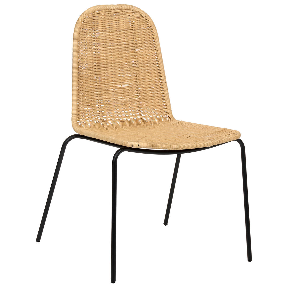 ESSZIMMERSTUHL 2er Set Rattan Naturfarben Roxton - Naturfarben, Naturmaterialien (56/85/54cm) - Beliani