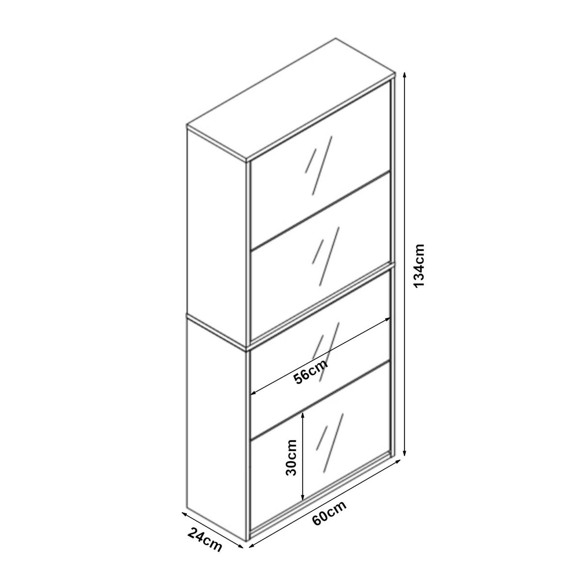 SCHUHKIPPER Lund - Weiß, Holzwerkstoff (24/134/60cm) - [en.casa]