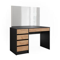 SCHMINKTISCH Sherry Anthrazit/Goldkraft Eiche 120 x 75 cm mit Spiegel - Anthrazit/Eiche Wotan, Holzwerkstoff (120/75/55cm) - Vicco