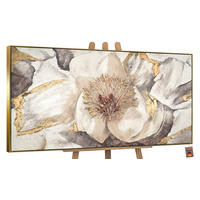 GEMÄLDE Malve Schattenfugenrahmen Gold 160x80 cm - Goldfarben, Holz (160/80cm) - YS-art gallery