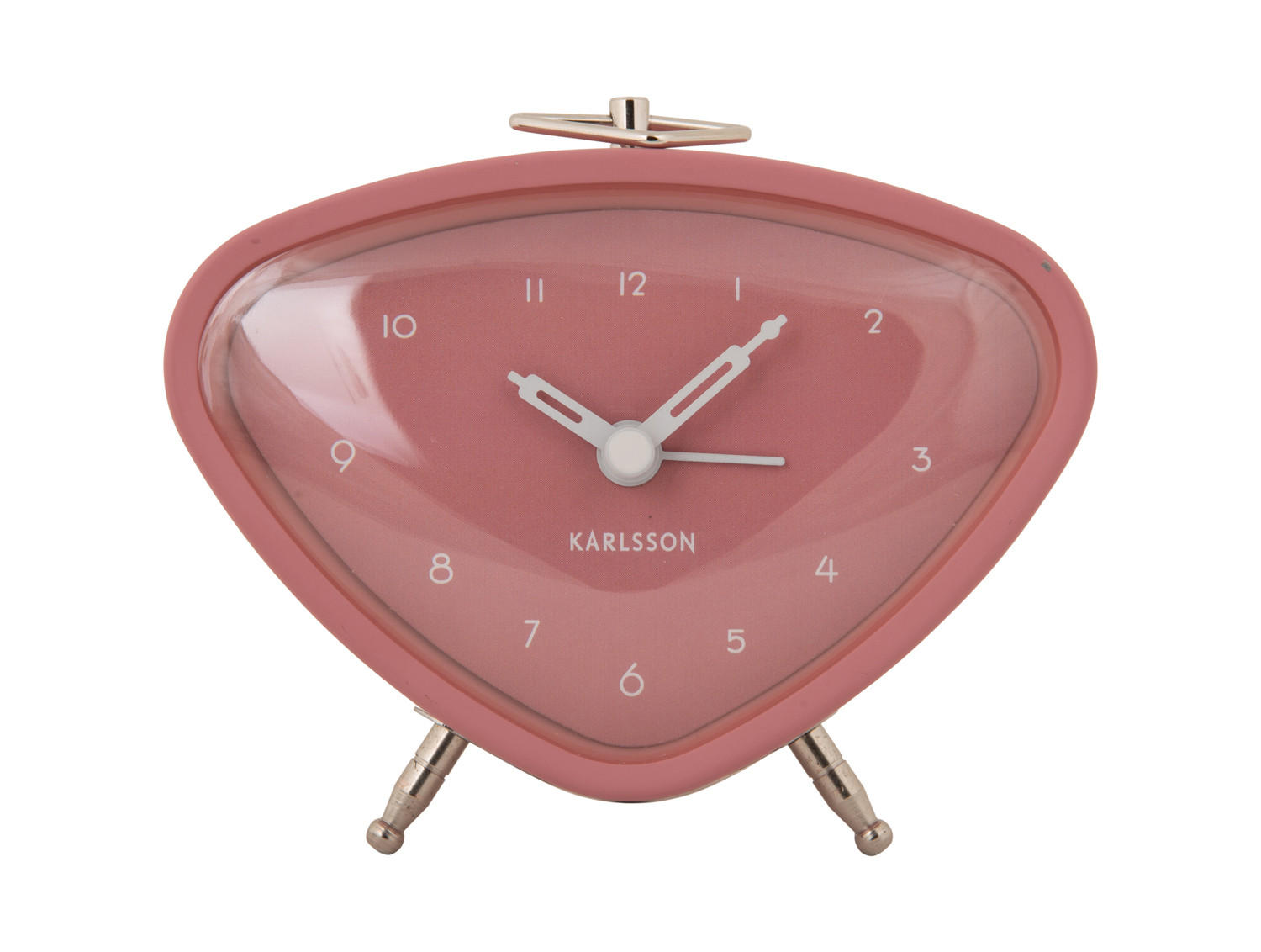 WECKER Triangle 11.4/11.4/9.3 cm - Pink, Metall (11.4/9.3/11.4cm) - Karlsson