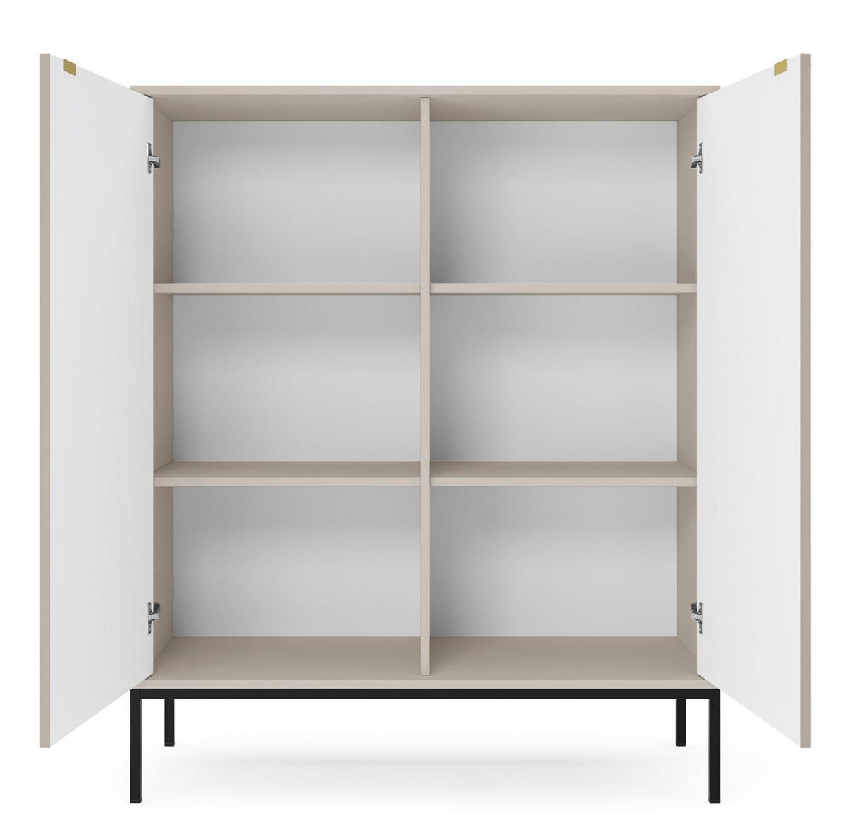 KOMMODE Kaschmir NEW K104 Gerillt Schwarz - Ecru, Holzwerkstoff (104/125/39cm) - Sepro Meble