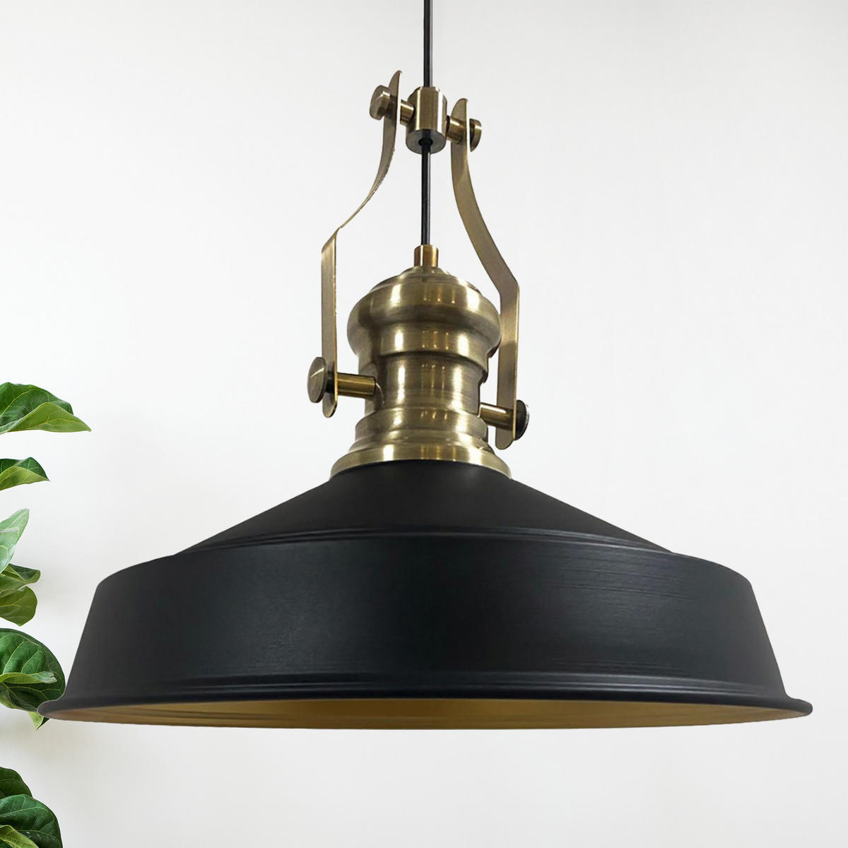 HÄNGELAMPE Neo-Asletl 40/39 cm - Schwarz, Metall (39/40/28cm) - Bamyum