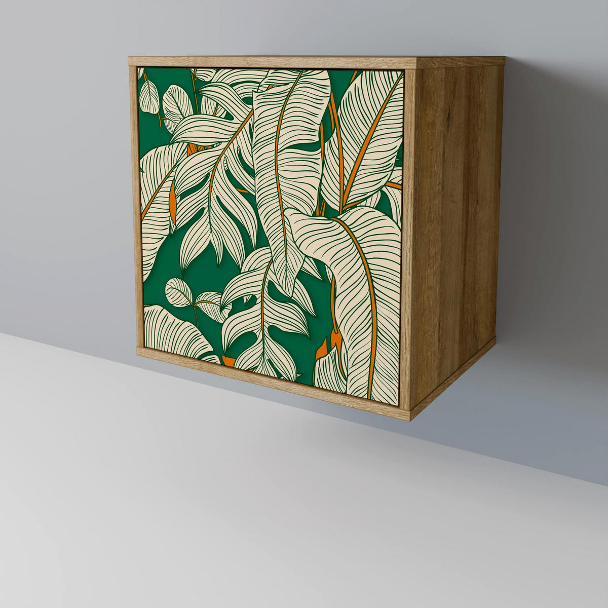SIDEBOARD VERDANT PLEASURES, Eichefarben, 57,5x42x77,5 cm, Schräge Buchenholzfüße - Eichefarben/Buchefarben, Holzwerkstoff/Buchenholz (57.5/77.5/42cm) - SpaceRebels