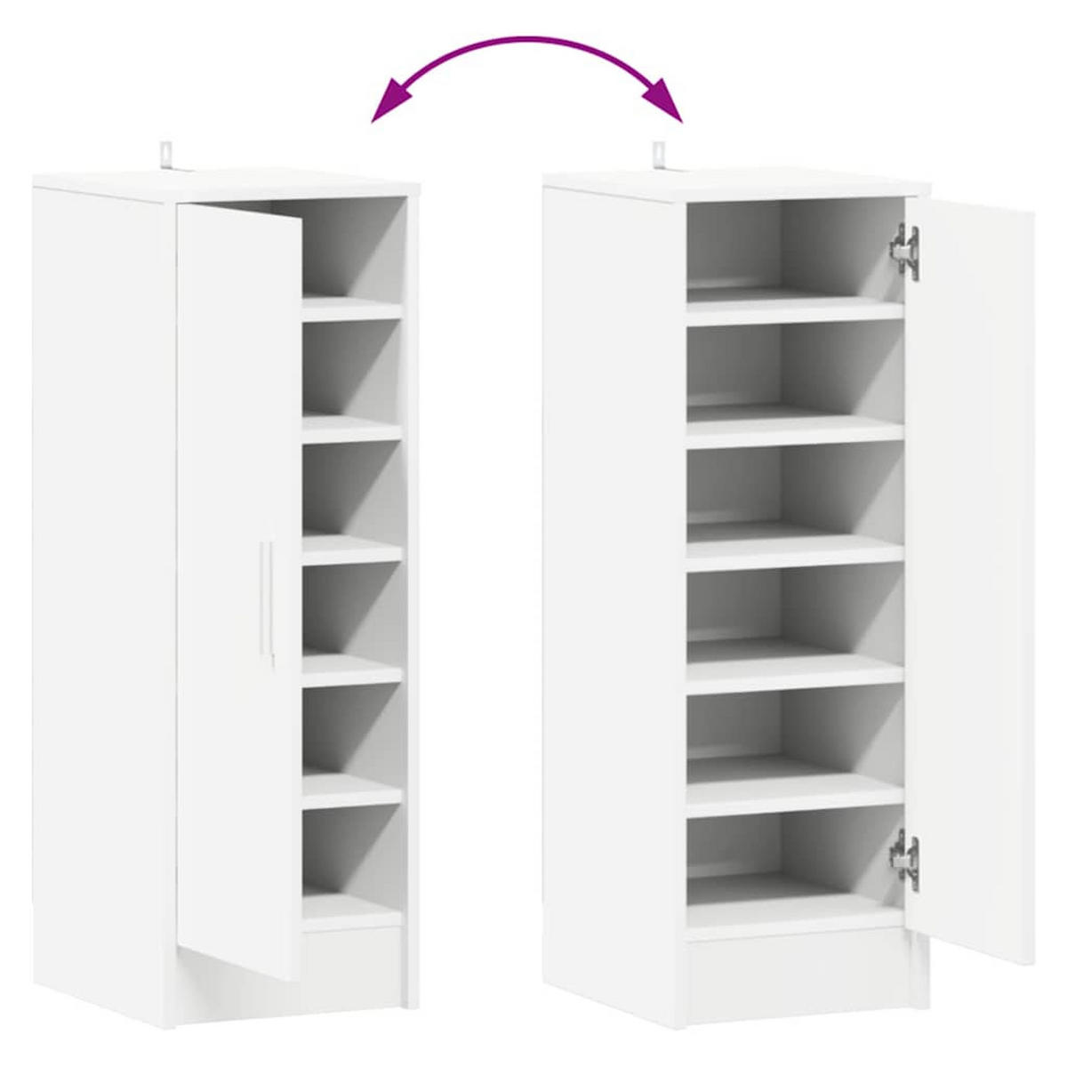 SCHUHSCHRANK Weiss 32/35/92 Cm Holzwerkstoff - Weiß, Holzwerkstoff (35/92/32cm) - vidaXL
