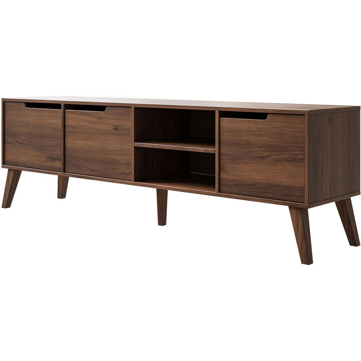 LOWBOARD Norel mit 3 Türen, 180 cm, Walnuss - Walnussfarben, Holz/Holzwerkstoff (180/55/40cm) - Beautysofa