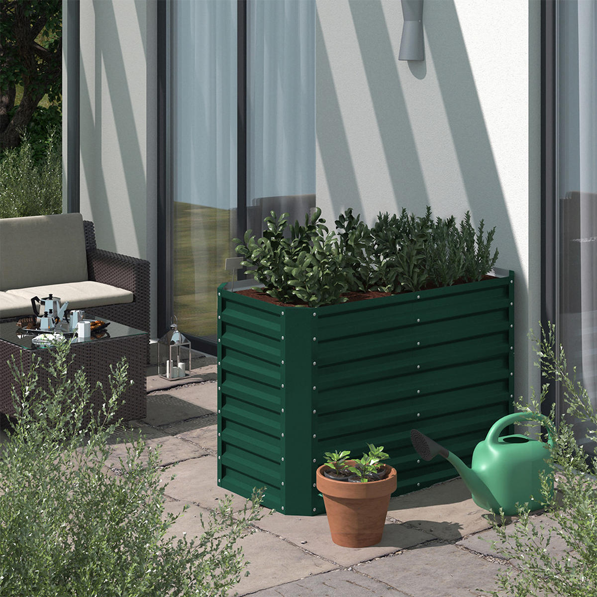 HOCHBEET Grün 120 x 60 cm - Grün, Metall (120/80/60cm) - OK-Living