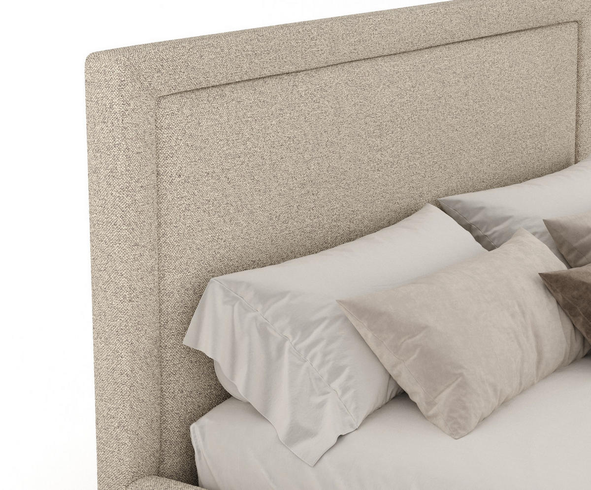 POLSTERBETT Ordina Beige 120/200 cm im Webstoff - Beige/Naturfarben, Holz/Holzwerkstoff (120/200cm) - Maison de Reve