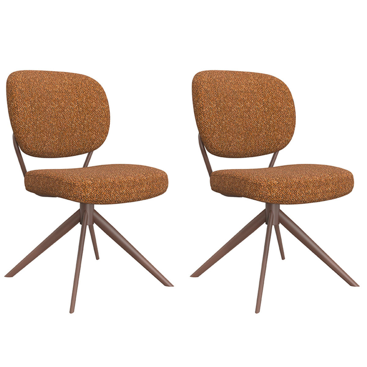 ESSZIMMERSTUHL Geneva Braun 63/49/90 cm 2er-Set - Braun, Textil (49/90/63cm) - LABEL51