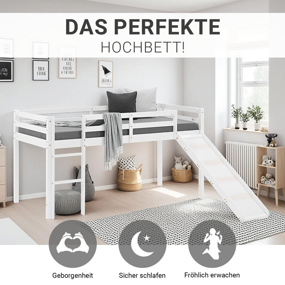 HOCHBETT 90/200 cm Lattenrost in weiß - Weiß, Holz (90/200cm) - Homestyle4u