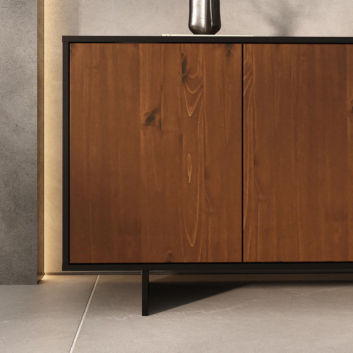 SIDEBOARD ARTO - Kastanienfarben, Holz (137/71/41cm) - IDIMEX