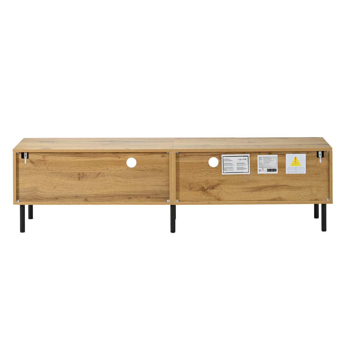TV-LOWBOARD 160/35/42,5 cm natur schwarz aus Spanplatte mit Mosaik-Fronten - Naturfarben, Holzwerkstoff (35/42.5/160cm) - OKWISH