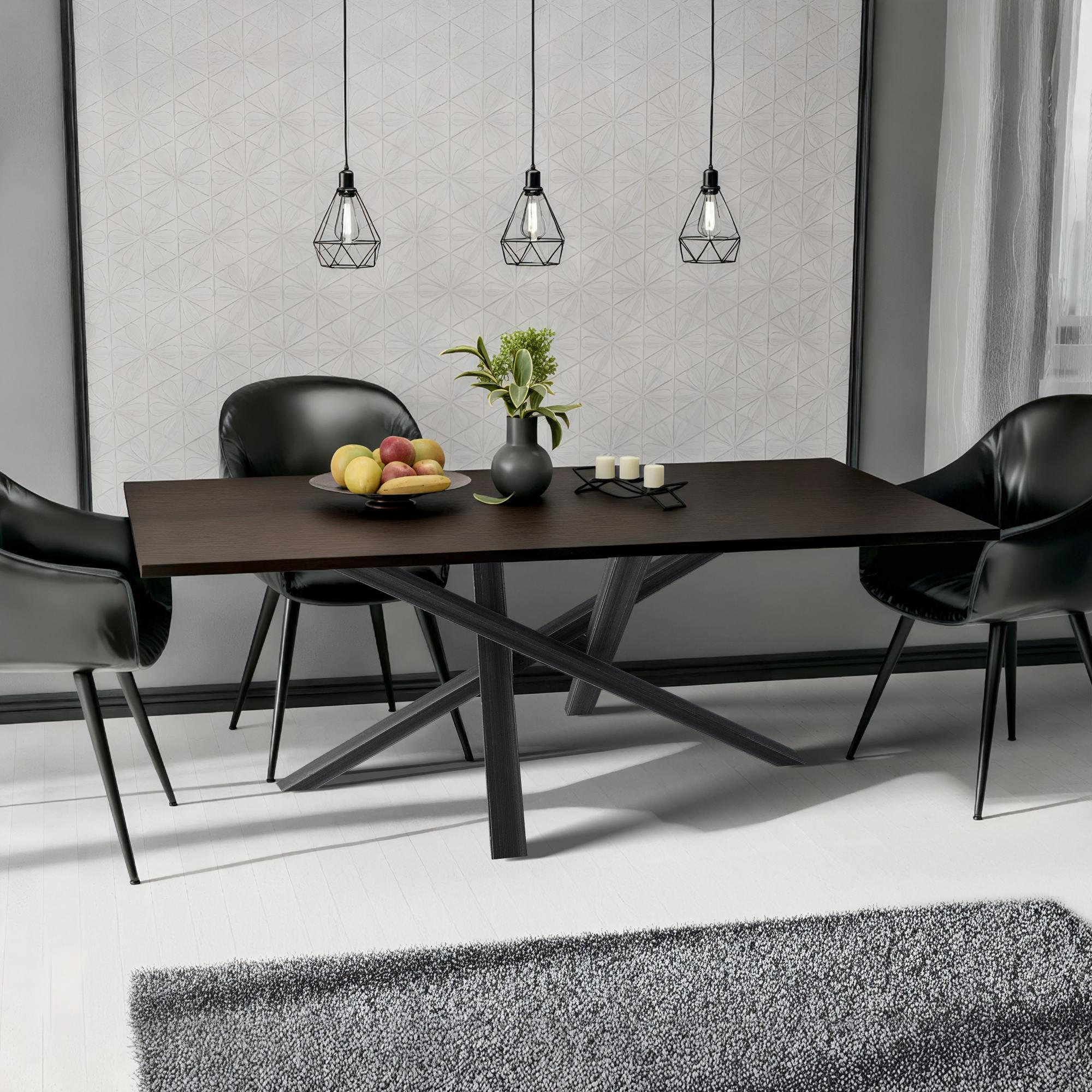 TISCHBEIN eckig 140/70/72 cm Metall Antik Schwarz - Schwarz, Metall (140/72/70cm) - CLP