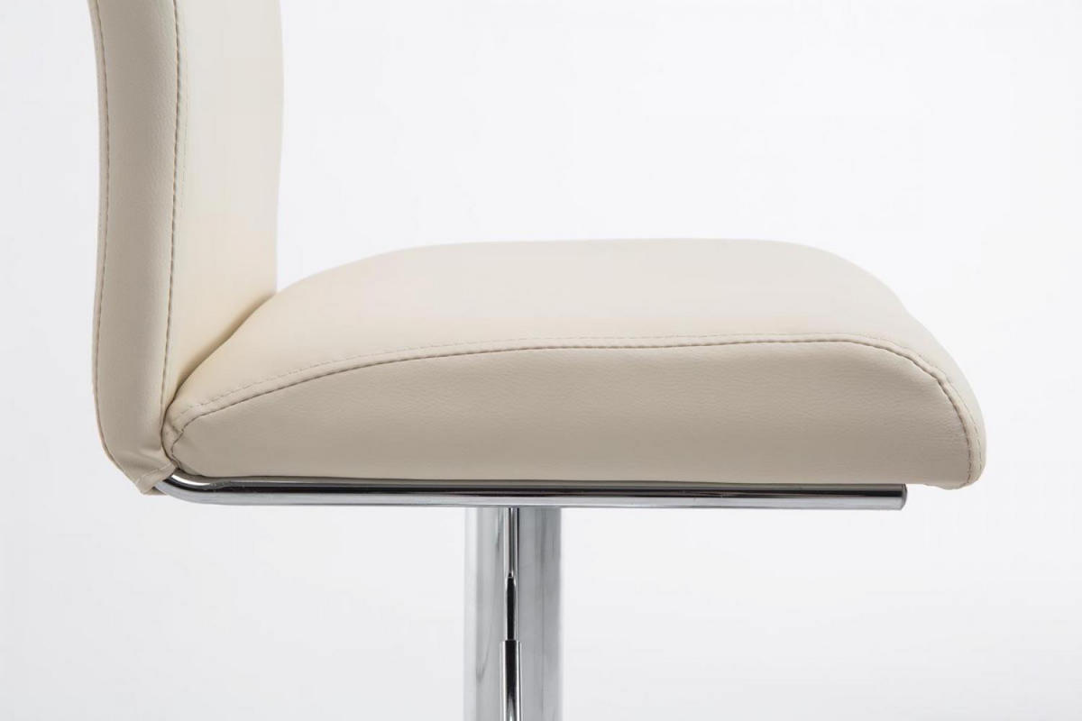 BARHOCKER Lederlook creme - Chromfarben/Creme, Textil/Metall (38.5/95/47cm) - CLP