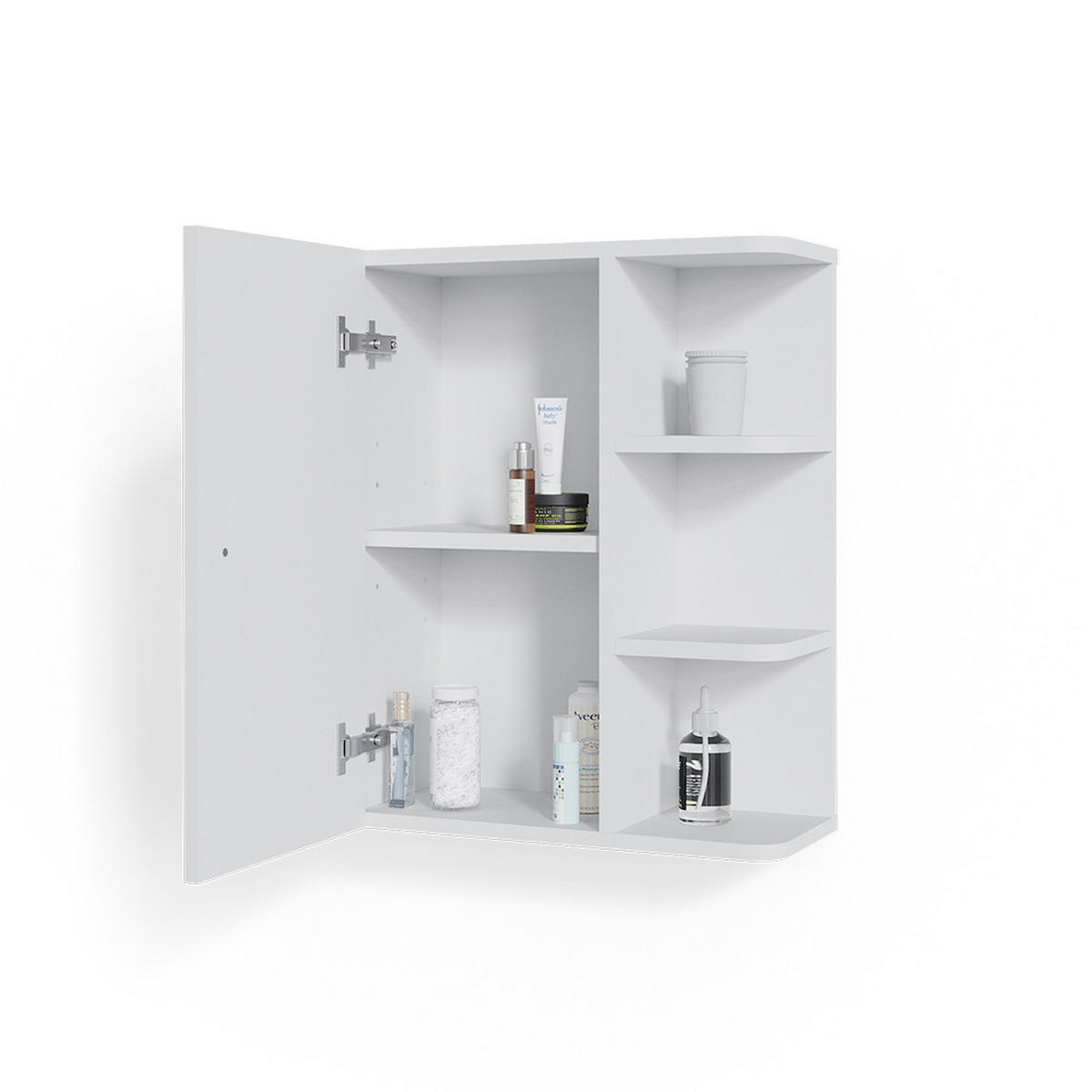 BADSCHRANK Fynn Weiß 47.2 x 59.2 cm - Weiß, Holzwerkstoff (47.2/59.2/21cm) - Vicco