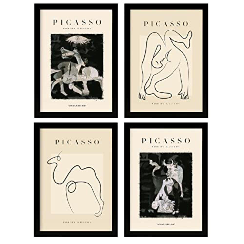 POSTER Set mit 4 Picasso Noir Tristeza Sammlung A4 Rahmenlos - Klar, Papier (29.7/3cm) - Nacnic