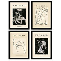 POSTER Set mit 4 Picasso Noir Tristeza Sammlung A4 Rahmenlos - Klar, Papier (29.7/3cm) - Nacnic