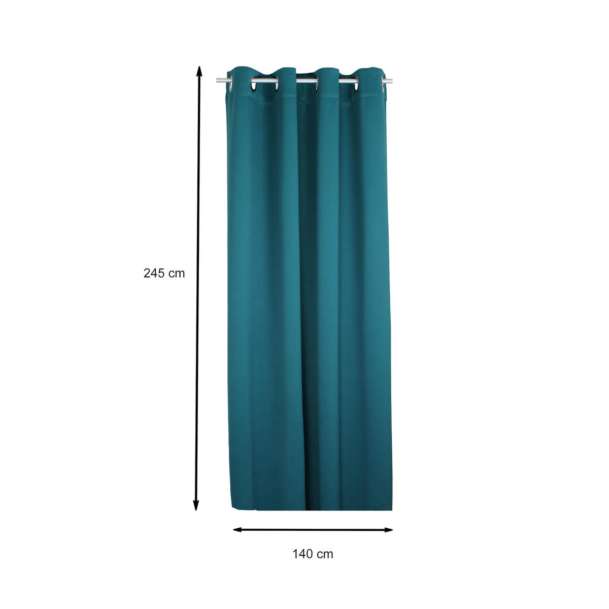 VERDUNKELUNGSVORHANG Ösen 140/245 cm Petrol - Petrol, Textil (140/245cm) - TiborTex