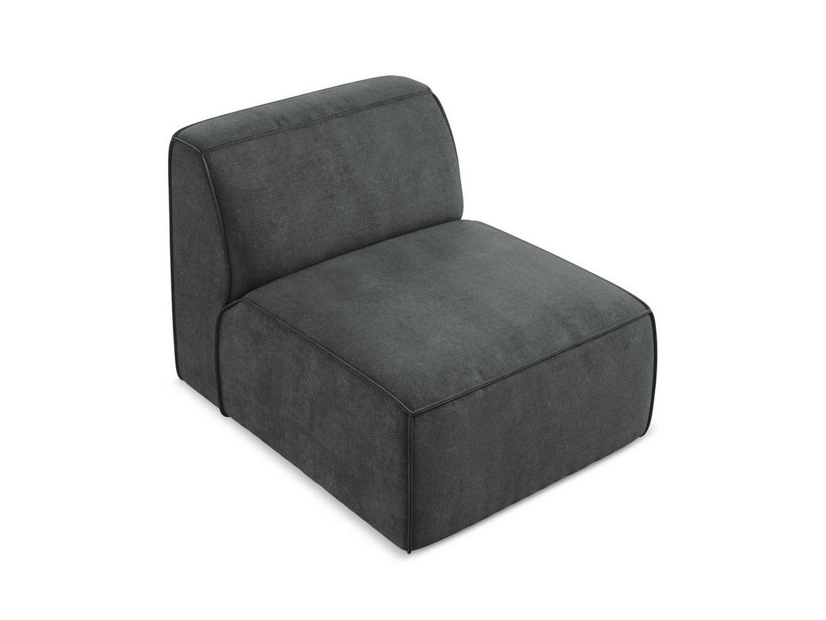 SOFAELEMENT Chenille Stoff Grau - Dunkelgrau/Schwarz, Holzwerkstoff/Kunststoff (80/70/102cm) - Makamii