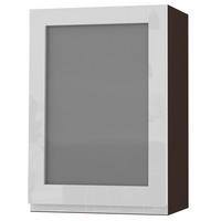 HÄNGESCHRANK Florence W2S/50 Lava / RAL 9003 signalweiß HG 50 / 32,5 / 72cm - Türanschlag links - Dunkelgrau/Weiß Hochglanz, Holz/Holzwerkstoff (50/72/32.5cm) - Feldmann-Wohnen