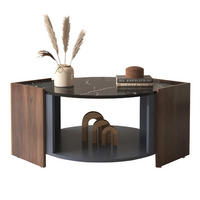 COUCHTISCH Marmor Holz Kontrast Design - Braun, Holz (63/96.5/40cm) - Bomclap