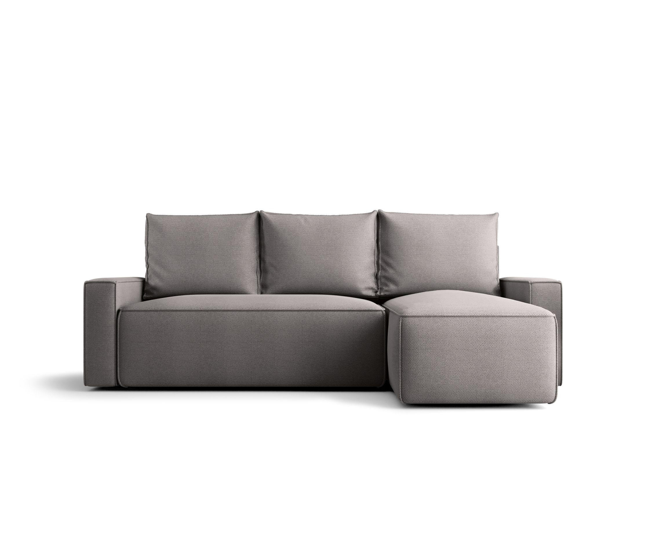 ECKSOFA mit Schlaffunktion SAVIO Curio 83 Rechts - Grau, Textil (232/140cm) - Bedante
