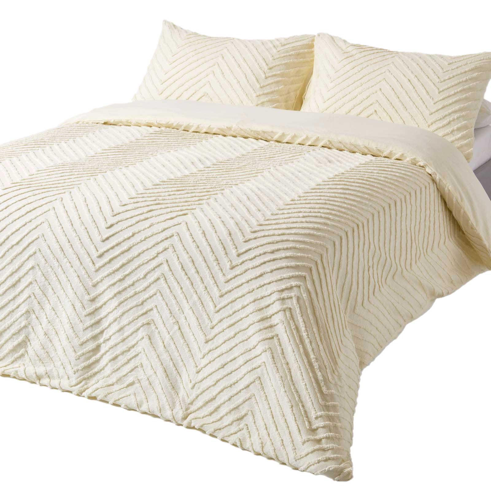 BETTWÄSCHE Perkal getuftet - Weiß, Textil (230/220cm) - Homescapes
