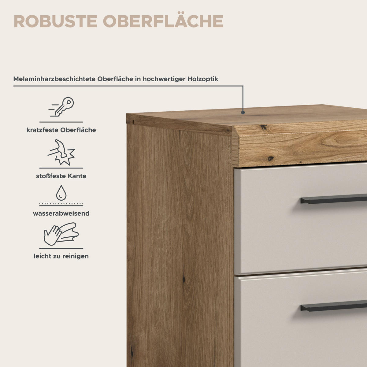 STANDSCHRANK SCOUT (B/H/T: ca. 37/88/31 cm) in Evoak Oak Nachbildung/- - Eichefarben, Holz (37/88/31cm)