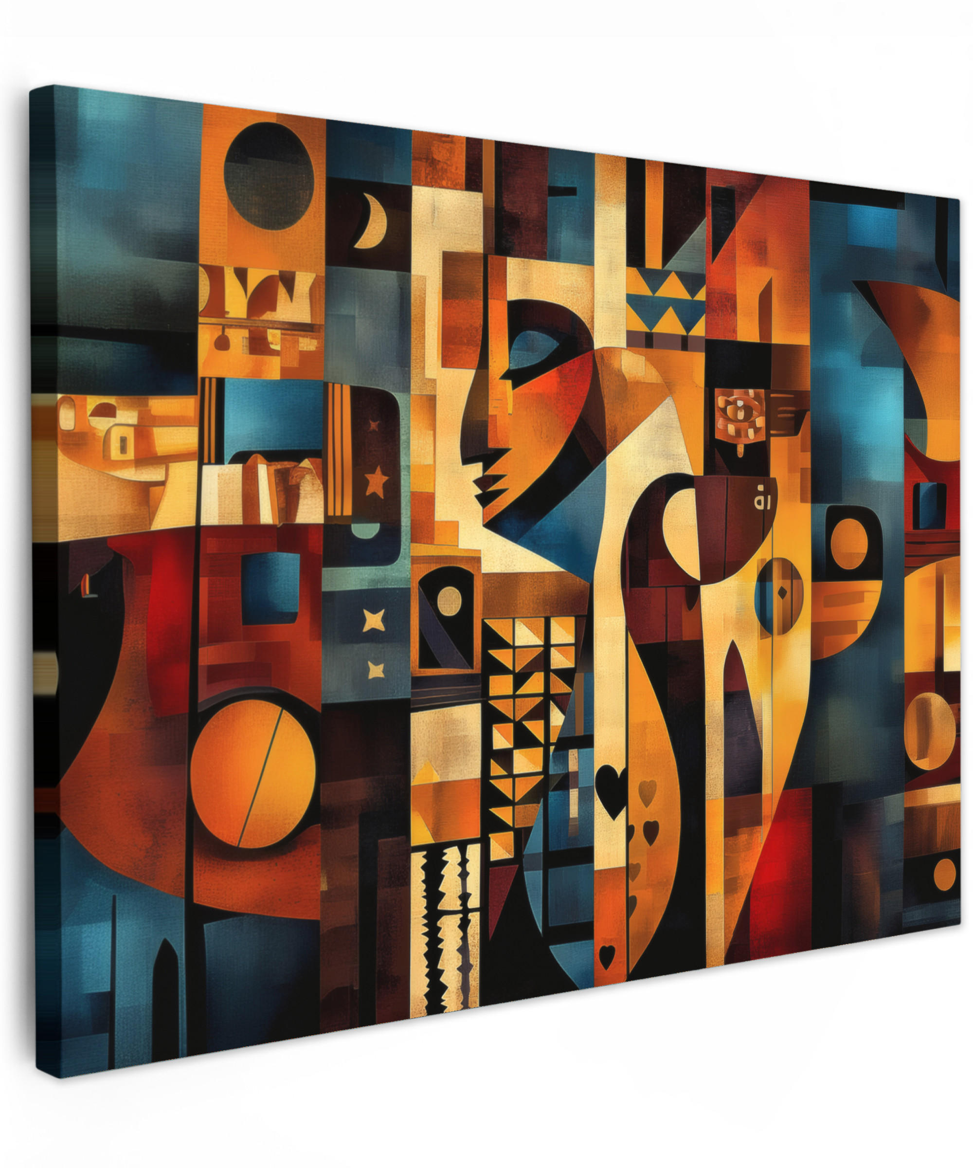 LEINWANDBILD Figuren - Abstrakt - Symbole 40x30 cm - Terracotta, Textil (40/30cm) - MuchoWow