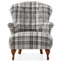 SESSEL MIT FUẞSTÜTZE TOMIS, Grau - Braun/Grau, Eichenholz/Holz (76/101/83cm) - KONSIMO®