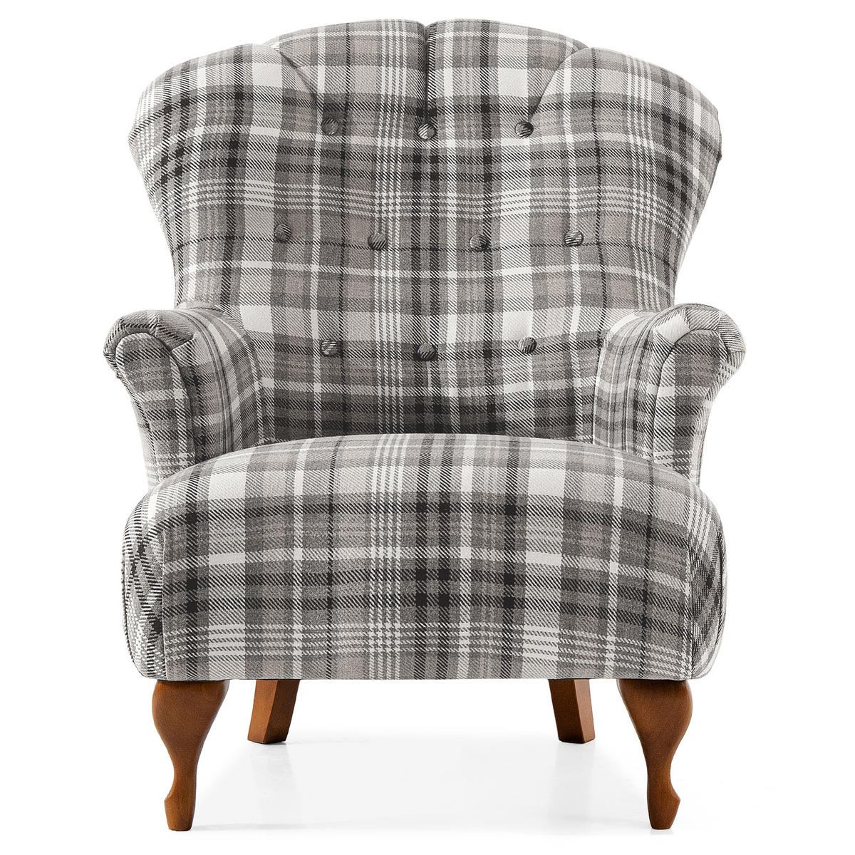 SESSEL MIT FUẞSTÜTZE TOMIS, Grau - Braun/Grau, Eichenholz/Holz (76/101/83cm) - KONSIMO®